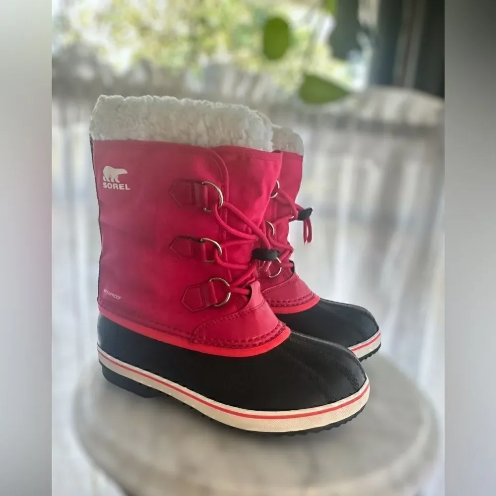 Sorel Yoot Pac Waterproof Nylon Winter Snow Boots Bright Rose Size 4